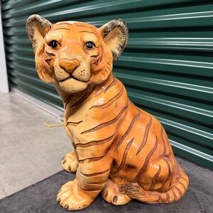 Vintage Marwal 13" Tiger Cub Decorative Statue Jungle Animal Theme Decor